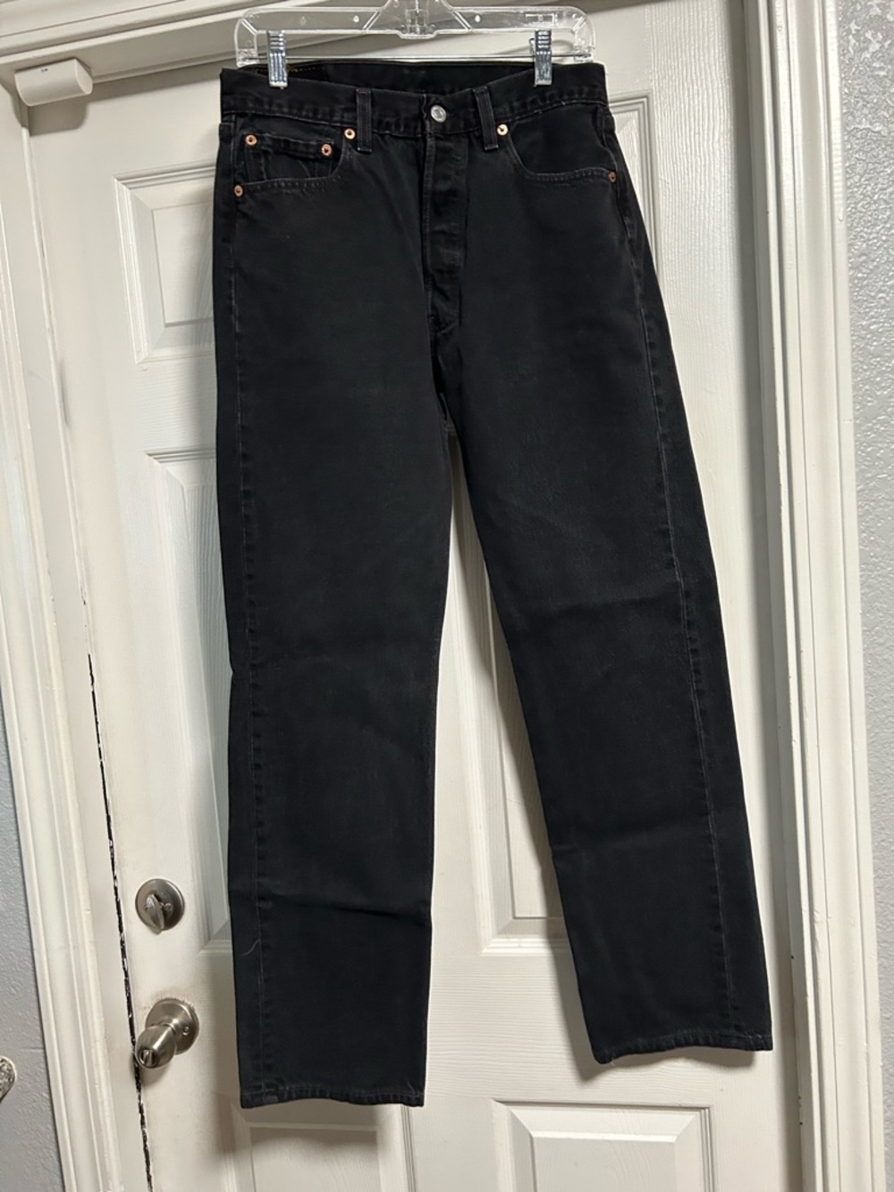 Men's Straight-Leg Black Jeans